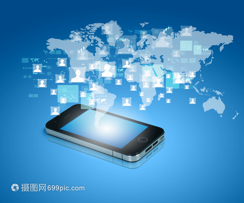 現(xiàn)代通信技術(shù)手機(jī)高科技背景的現(xiàn)代通信技術(shù)插圖